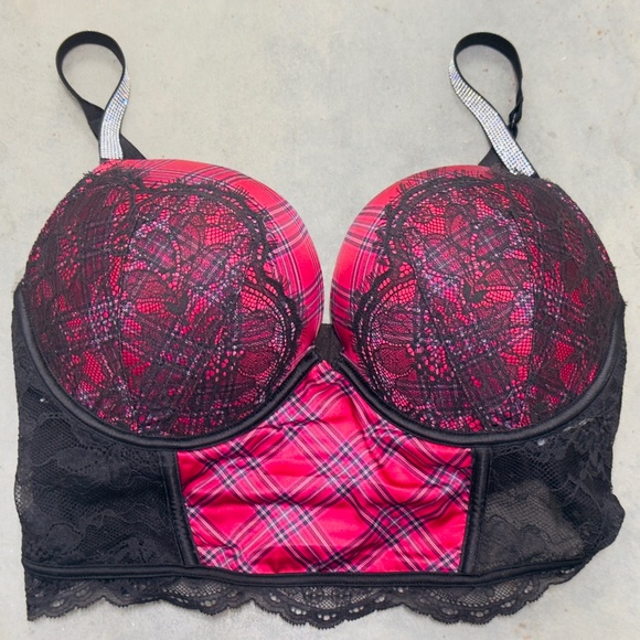Victoria’s Secret Bombshell Push Up Bra Corset Longline Bra Size 36D - Picture 2 of 7